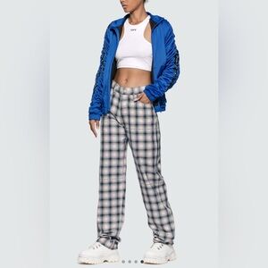 EYTYS Benz Tartan Blush Jeans High Rise Wide Leg Plaid Cotton NWOT